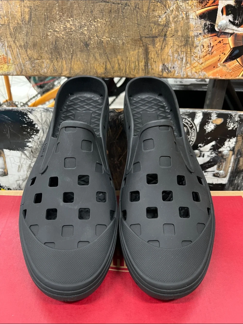 Vans Men's Black Slip-On Clog Sandals